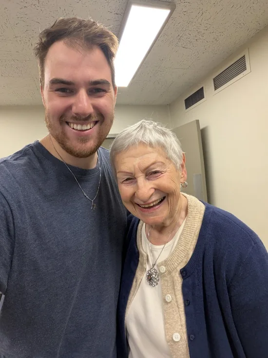Eva Perlman with historian Jiri Kluc.