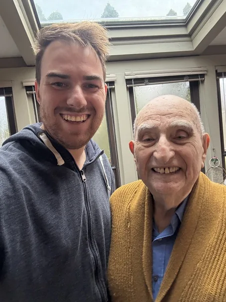 George Rubin with historian Jiri Kluc.