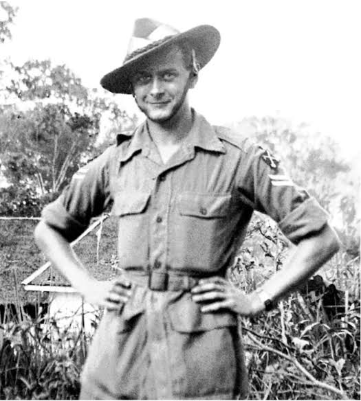 James Fenton in military uniform and a slouch hat.