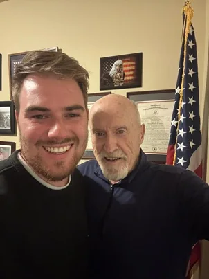 Michael Burton with historian Jiri Kluc.