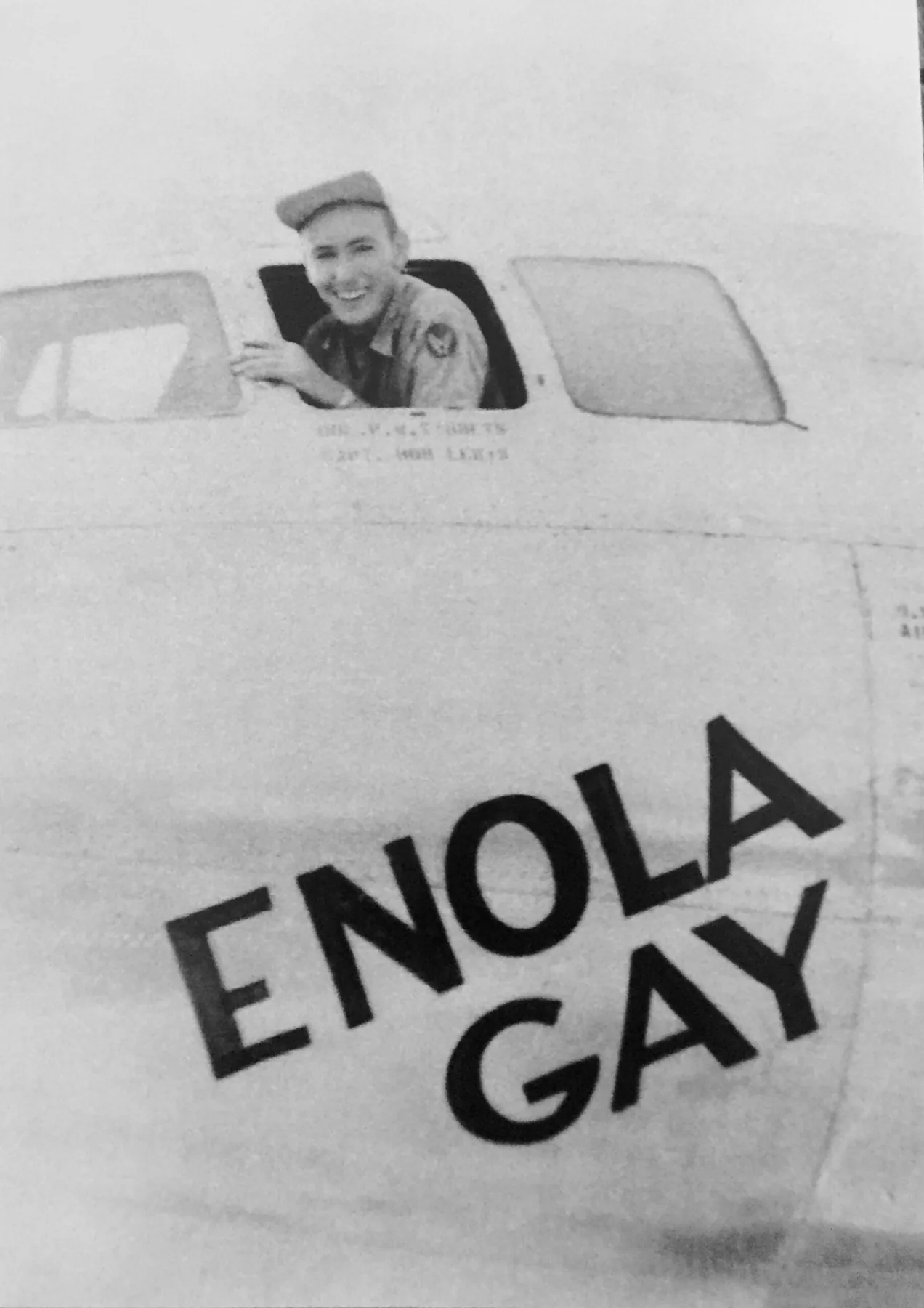 Norris Jernigan photographed in the Enola Gay.